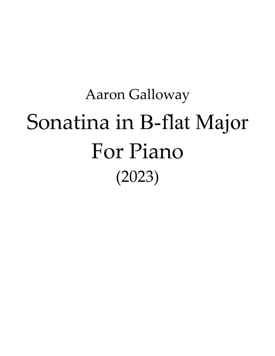 Sonatina in B flat for Piano image number null