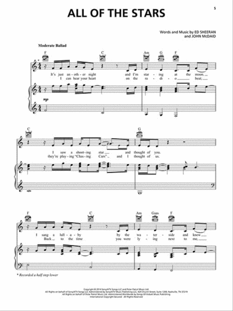 The Fault in Our Stars Piano, Vocal, Guitar scores gallery preview page 3