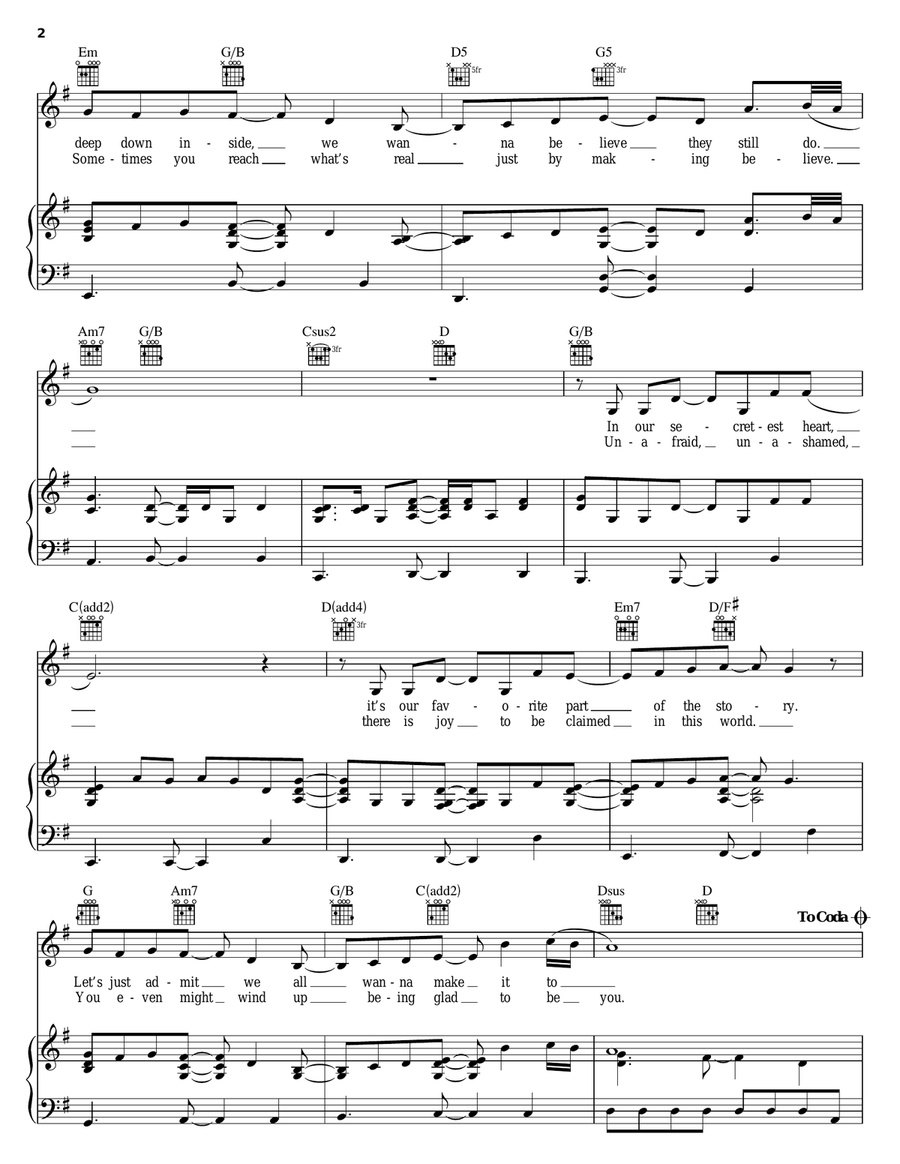 Ever Ever After Piano, Vocal, Guitar scores gallery preview page 2