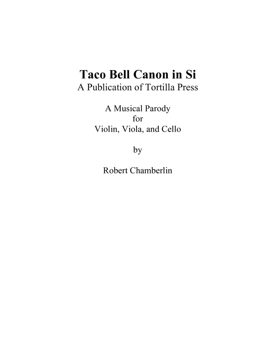 Taco Bell Canon in Si String Trio scores gallery preview page 1