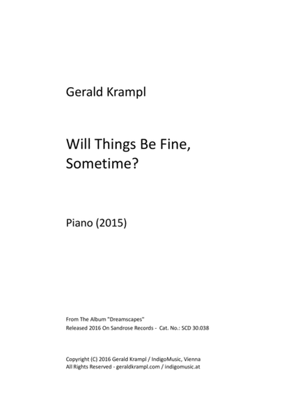 Will Things Be Fine, Sometime? image number null