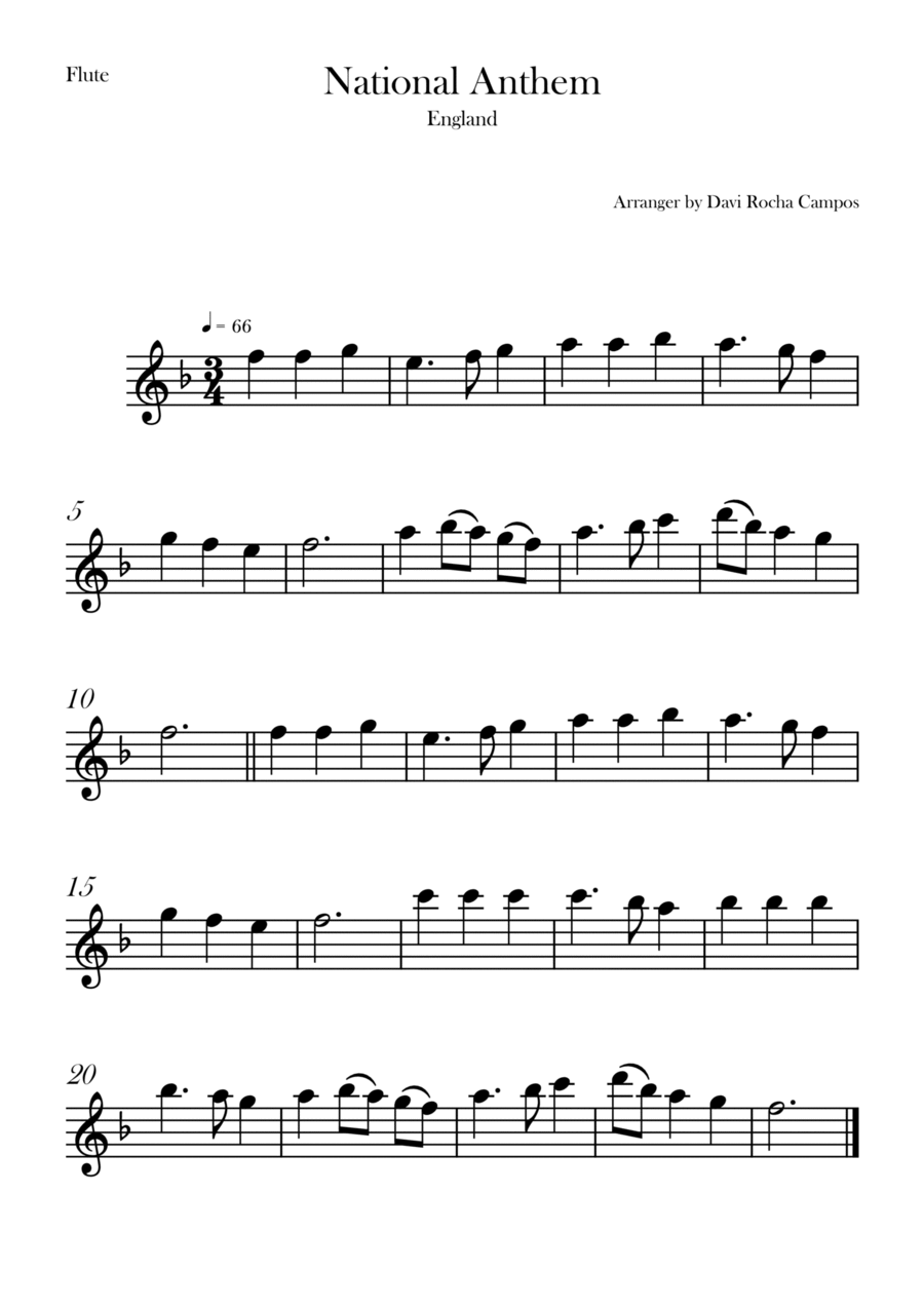 National Anthem Flute Solo scores gallery preview page 1