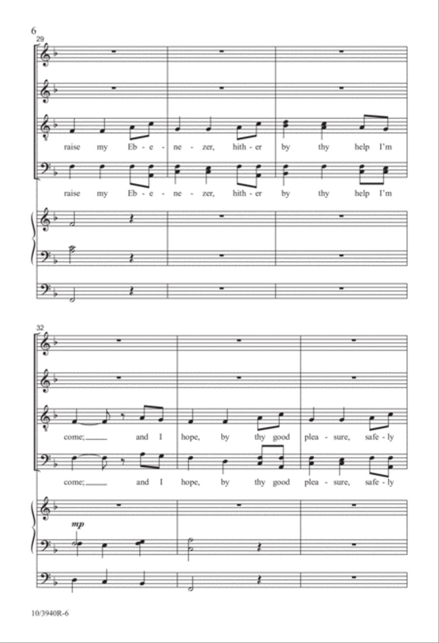 Come, Thou Fount of Every Blessing 4-Part scores gallery preview page 6