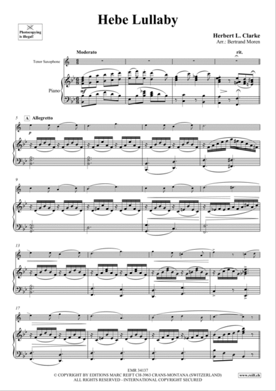 Hebe Lullaby Hebe Lullaby Tenor Saxophone scores gallery preview page 3