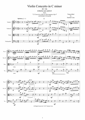 Vivaldi - Concerto No.10 in C minor Op.4 Rv196 for String Quartet