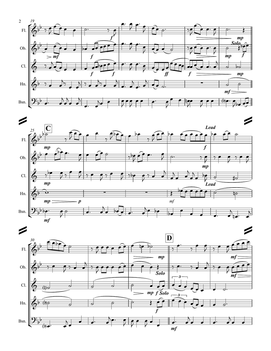 Merry Christmas, Darling Woodwind Quintet scores gallery preview page 3