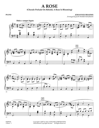 A Rose (Chorale Prelude on "Behold, a Rose Is Blooming") - Piano
