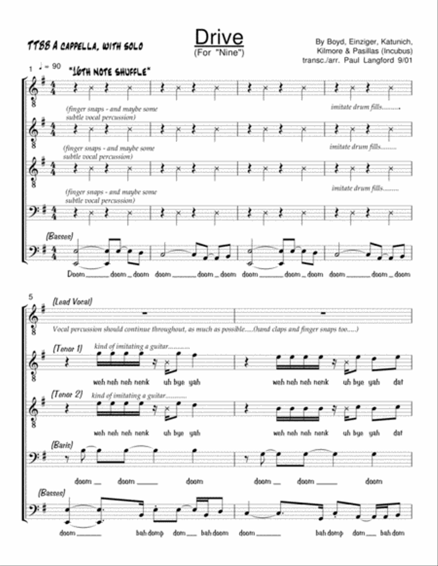 Drive Drive TTBB scores gallery preview page 1