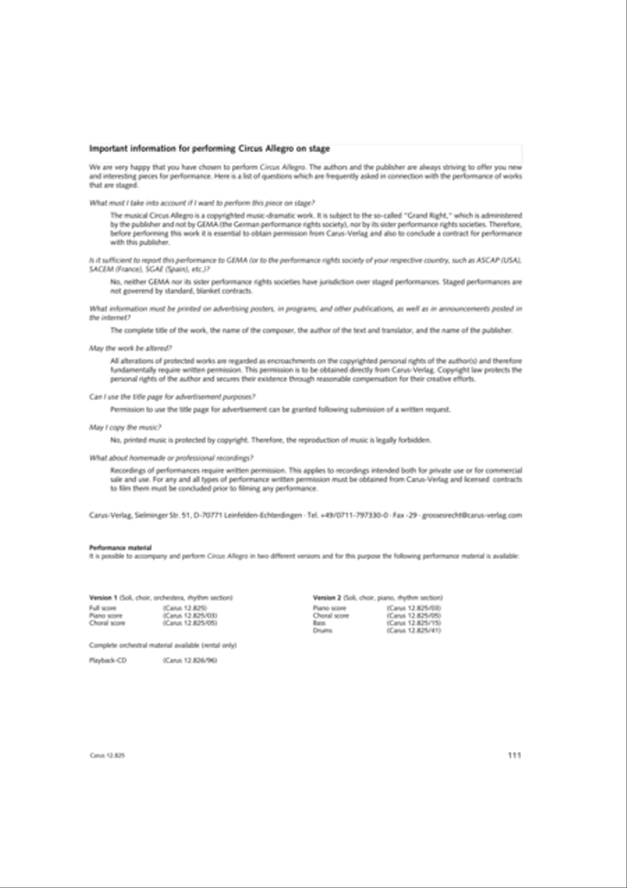 Circus Allegro Circus Allegro Choir scores gallery preview page 112