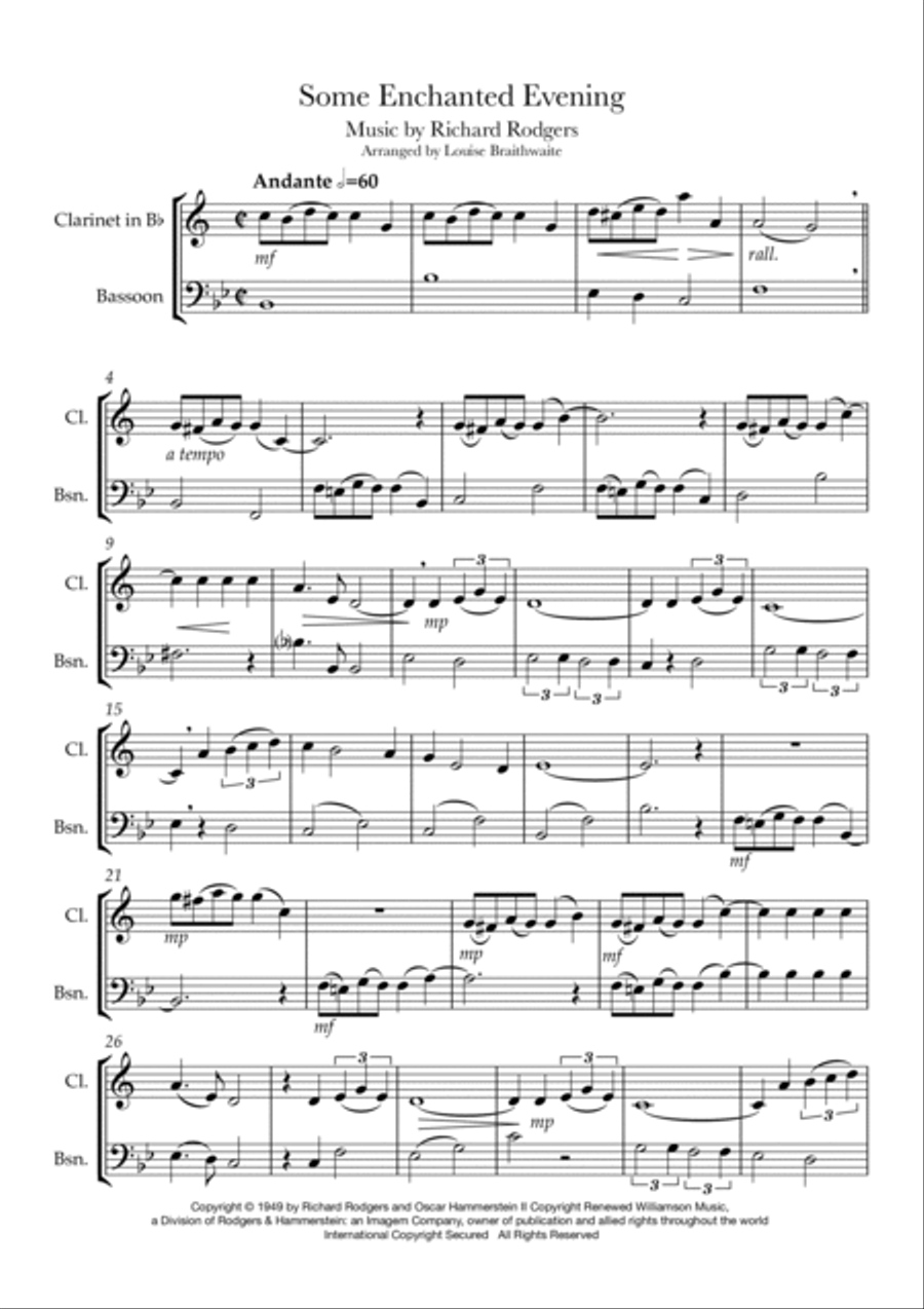 Some Enchanted Evening Woodwind Ensemble scores gallery preview page 2