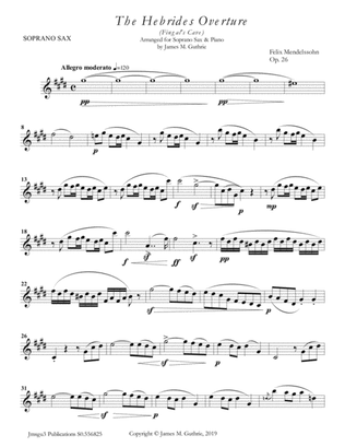 Mendelssohn: the Hebrides Overture for Soprano Sax & Piano