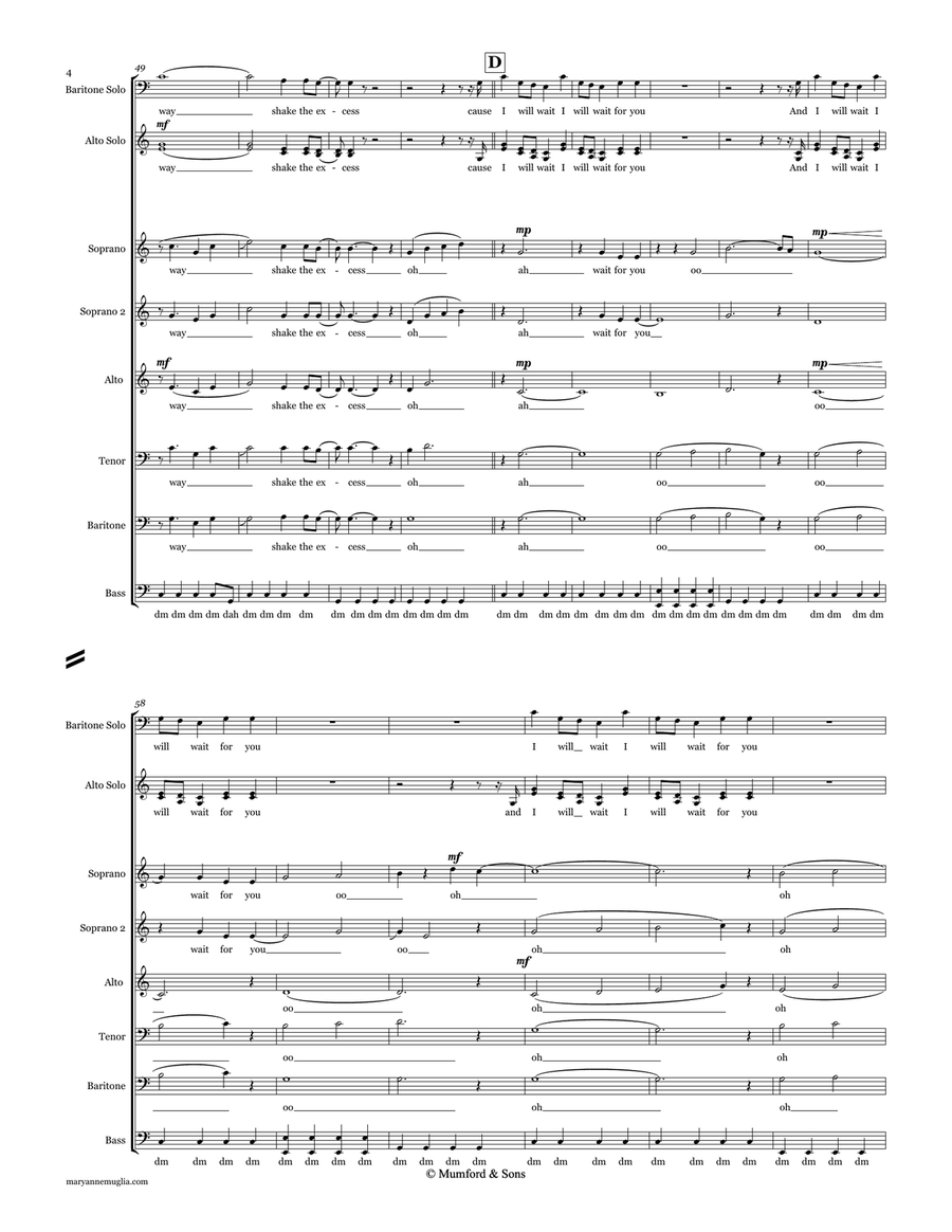 I Will Wait 4-Part scores gallery preview page 4
