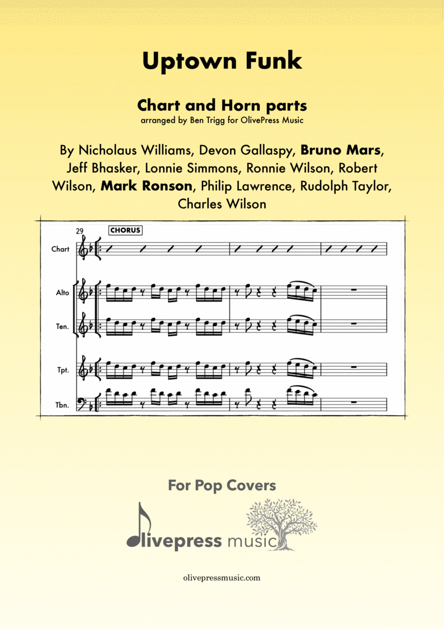 Uptown Funk Tenor Saxophone scores gallery preview page 1