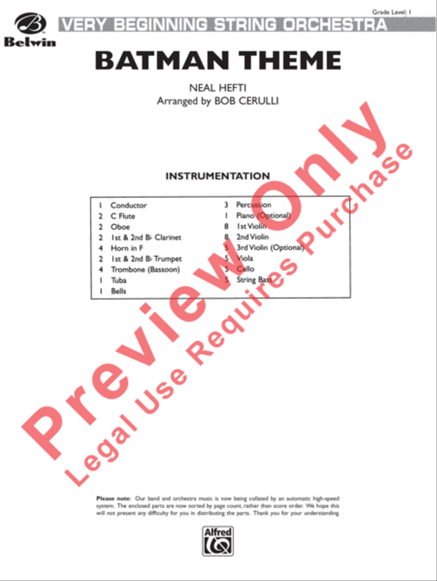 Batman Theme Full Orchestra scores gallery preview page 2