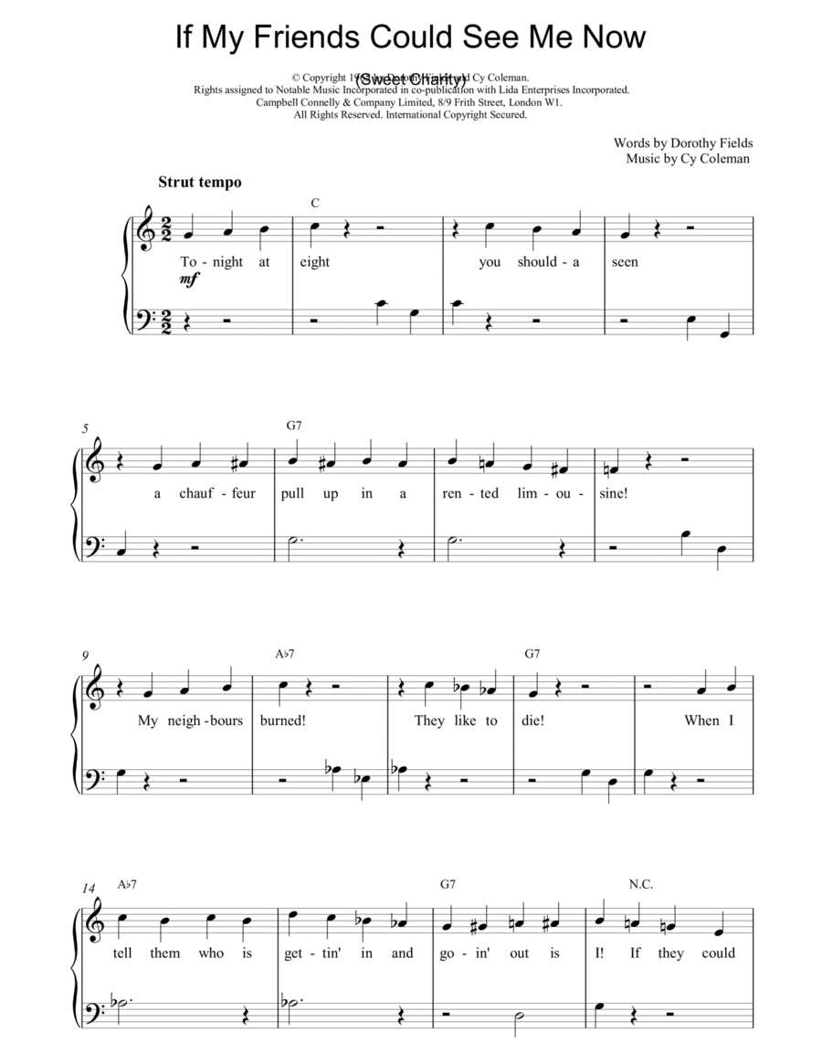 If My Friends Could See Me Now Easy Piano scores gallery preview page 1