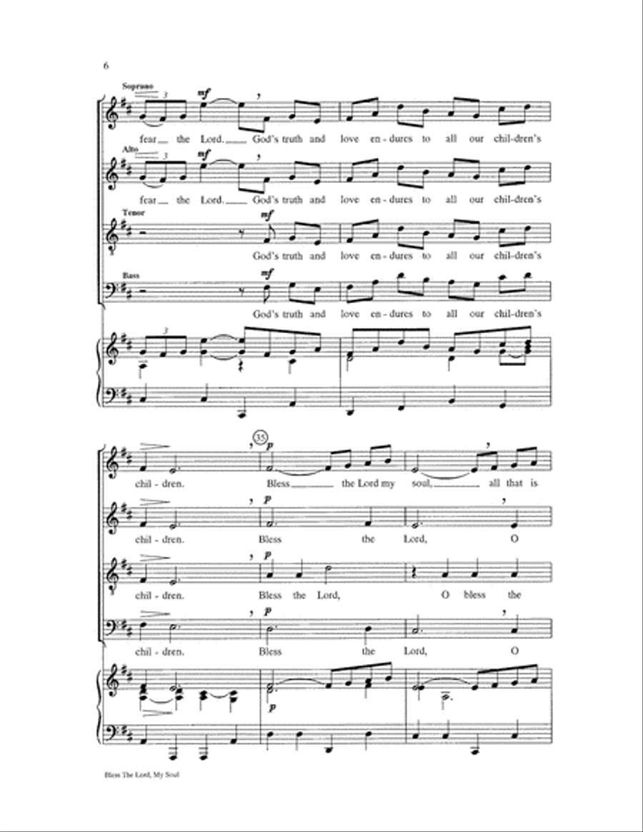 Bless the Lord, My Soul 4-Part scores gallery preview page 6