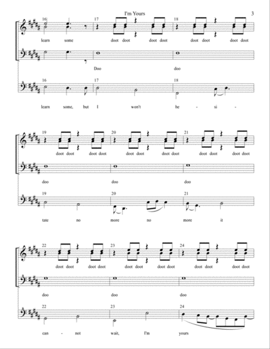 I'm Yours SSAA scores gallery preview page 3