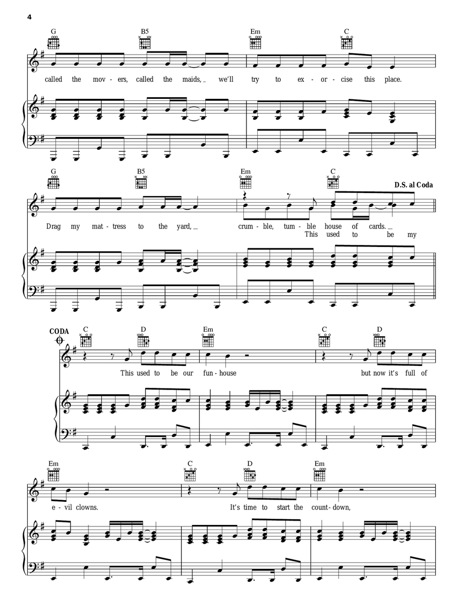 Funhouse Piano, Vocal, Guitar scores gallery preview page 4