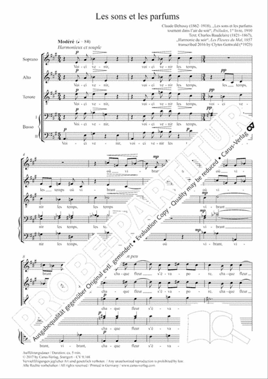 Les sons et les parfums tournent dans l'air du soir Choir scores gallery preview page 5
