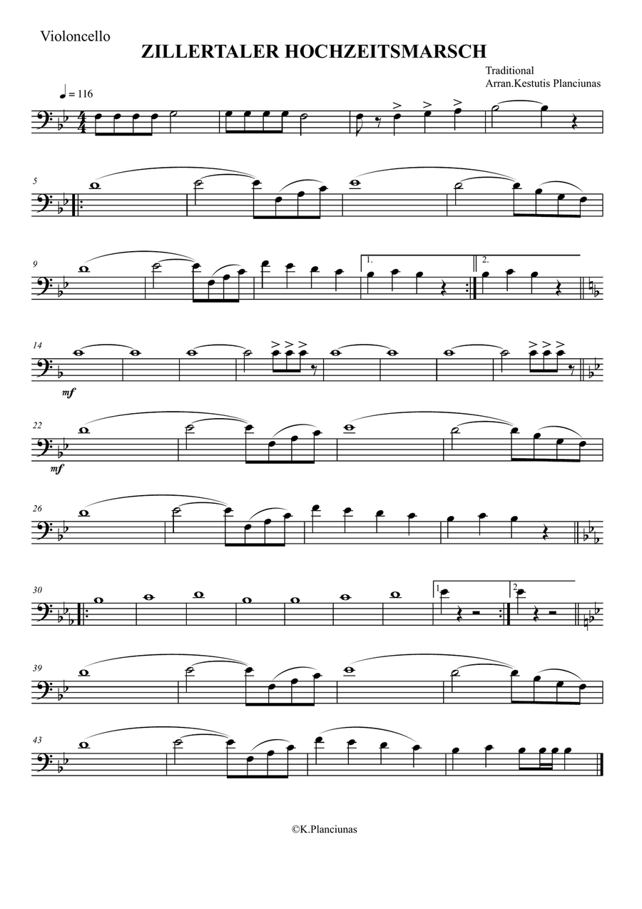 Zillertaler Hochzeitsmarsch Concert Band scores gallery preview page 1