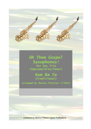 Book cover for ‘Kum Ba Ya’ for Saxophone Trio (soprano, alto, tenor)