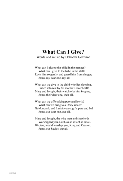 What Can I Give?
