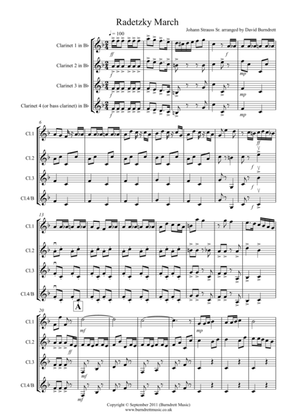 Book cover for Radetzky March for Clarinet Quartet