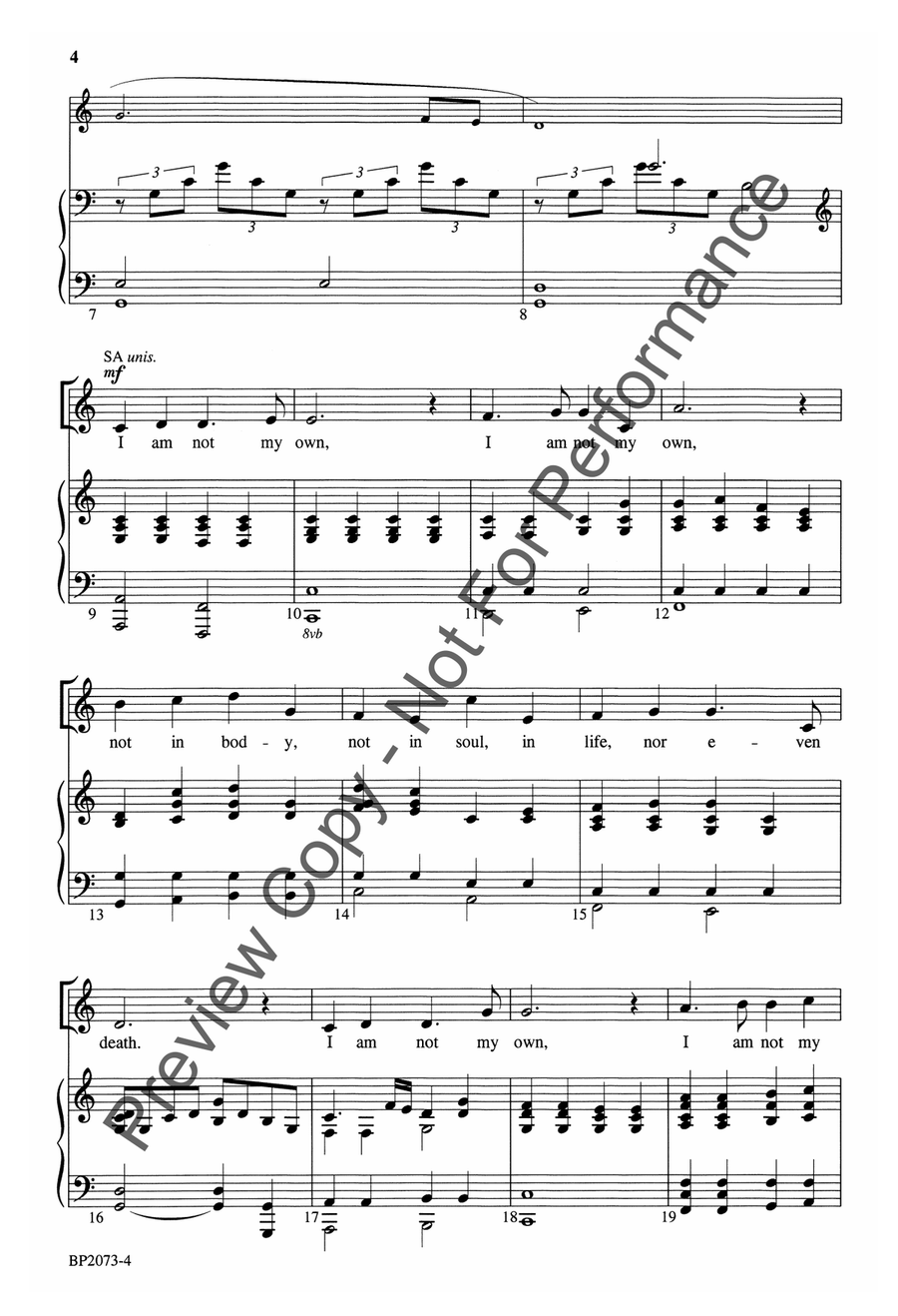 I Am Not My Own 4-Part scores gallery preview page 4