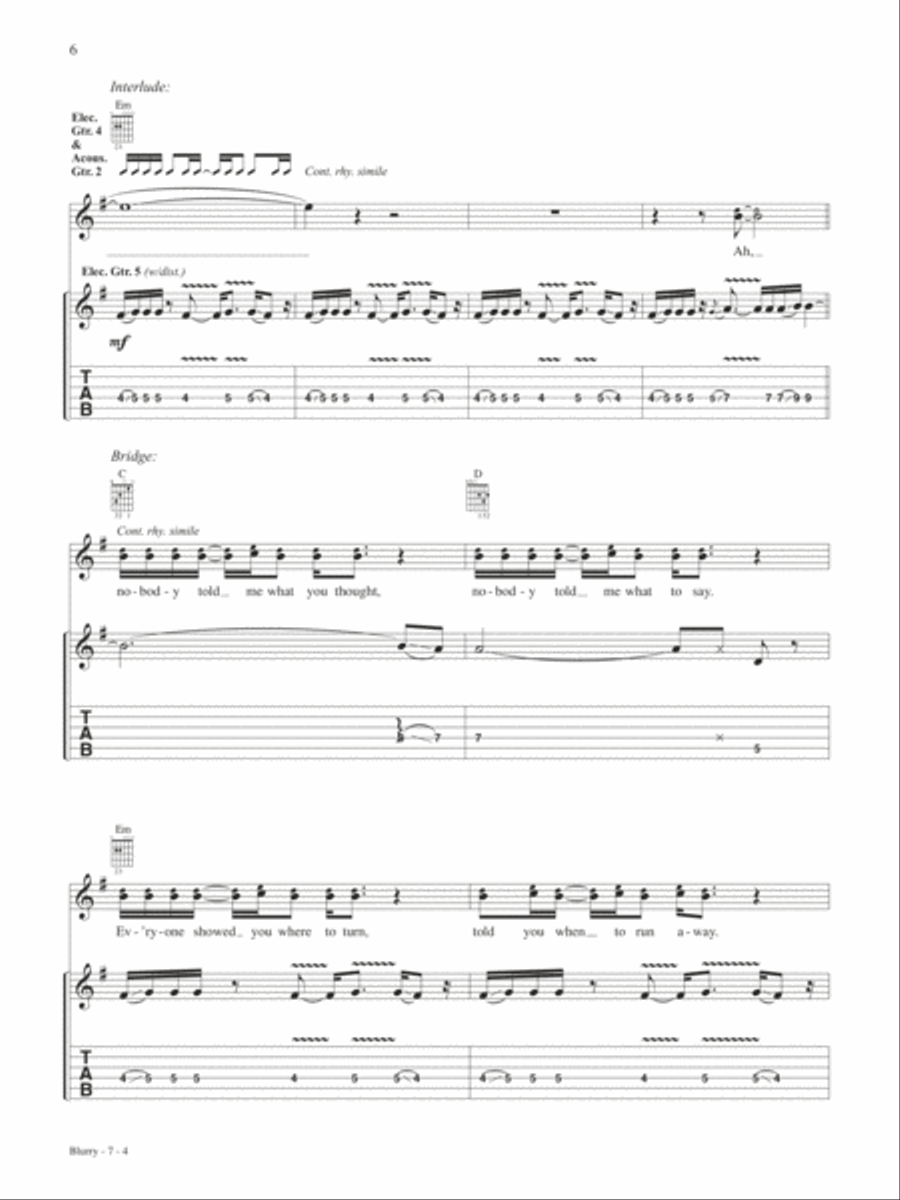 Blurry Guitar Tablature scores gallery preview page 4