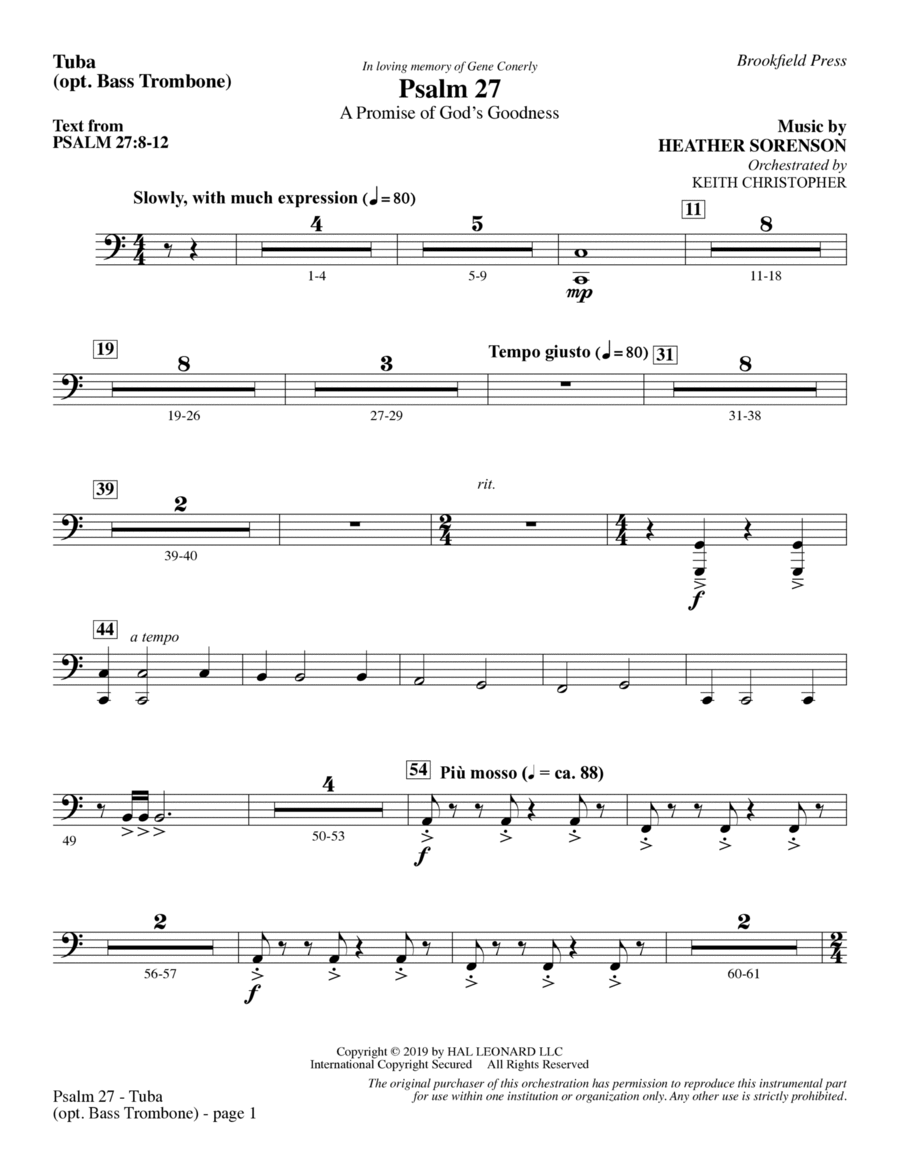 Psalm 27 - Tuba (Bass Tbn.)