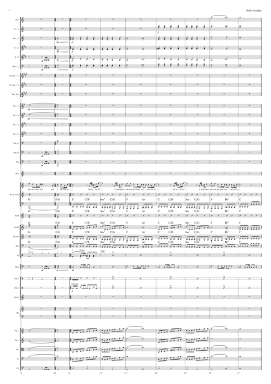 Hello, Goodbye Full Orchestra scores gallery preview page 2