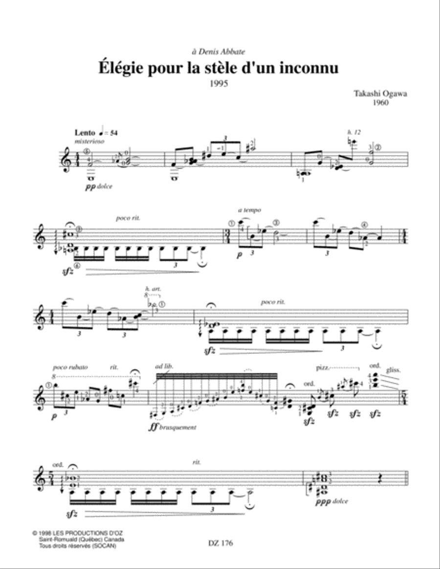 Élégie pour la stèle d'un inconnu Classical Guitar scores gallery preview page 3