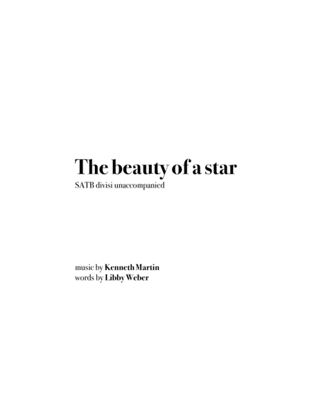"The beauty of a star" (#3 from Three Weber Sonnets - SATB divisi unaccompanied image number null