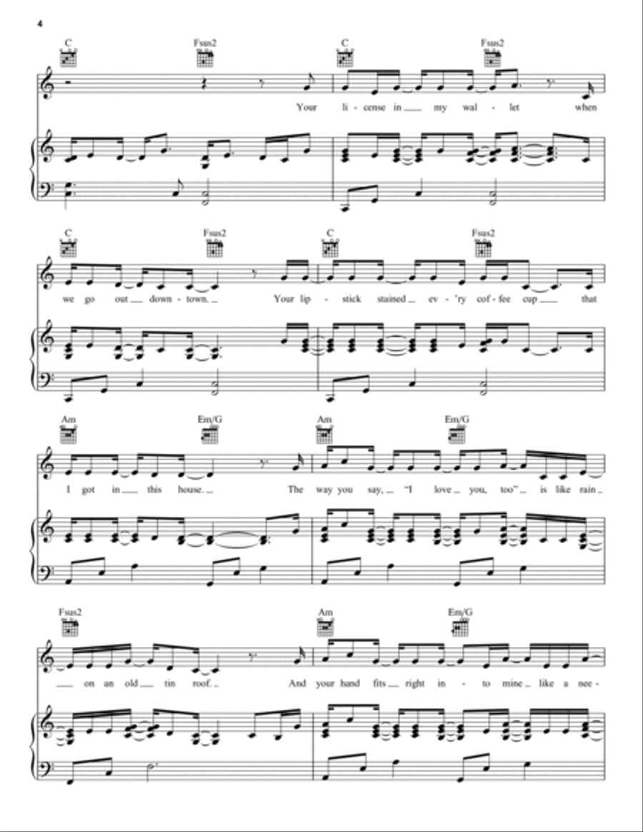 Better Together Piano, Vocal, Guitar scores gallery preview page 4