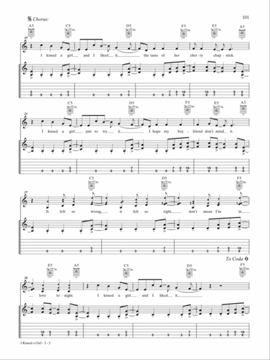 I Kissed a Girl Guitar Tablature scores gallery preview page 2