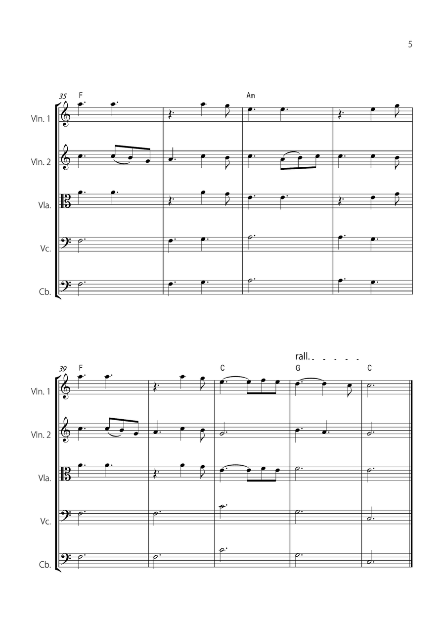 Hallelujah String Quintet scores gallery preview page 5