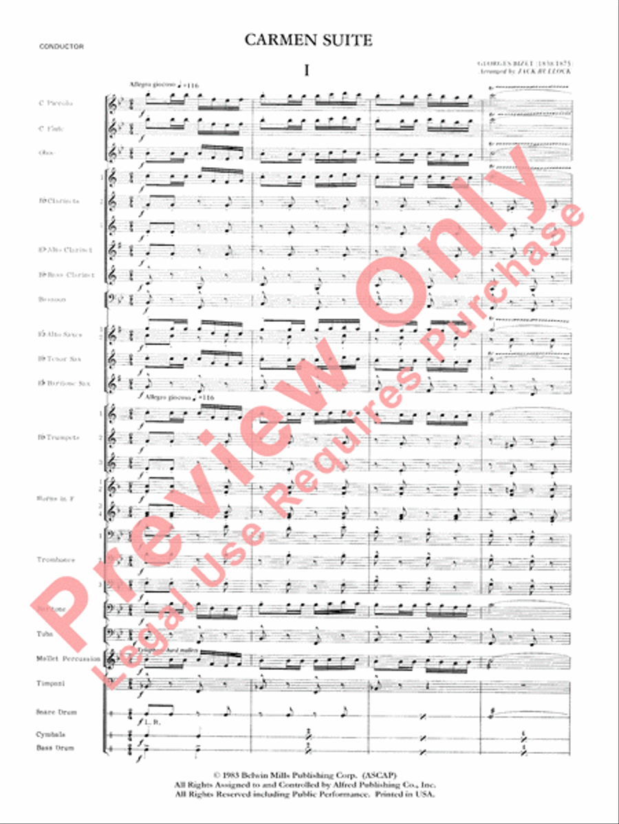 Carmen Suite Concert Band scores gallery preview page 3