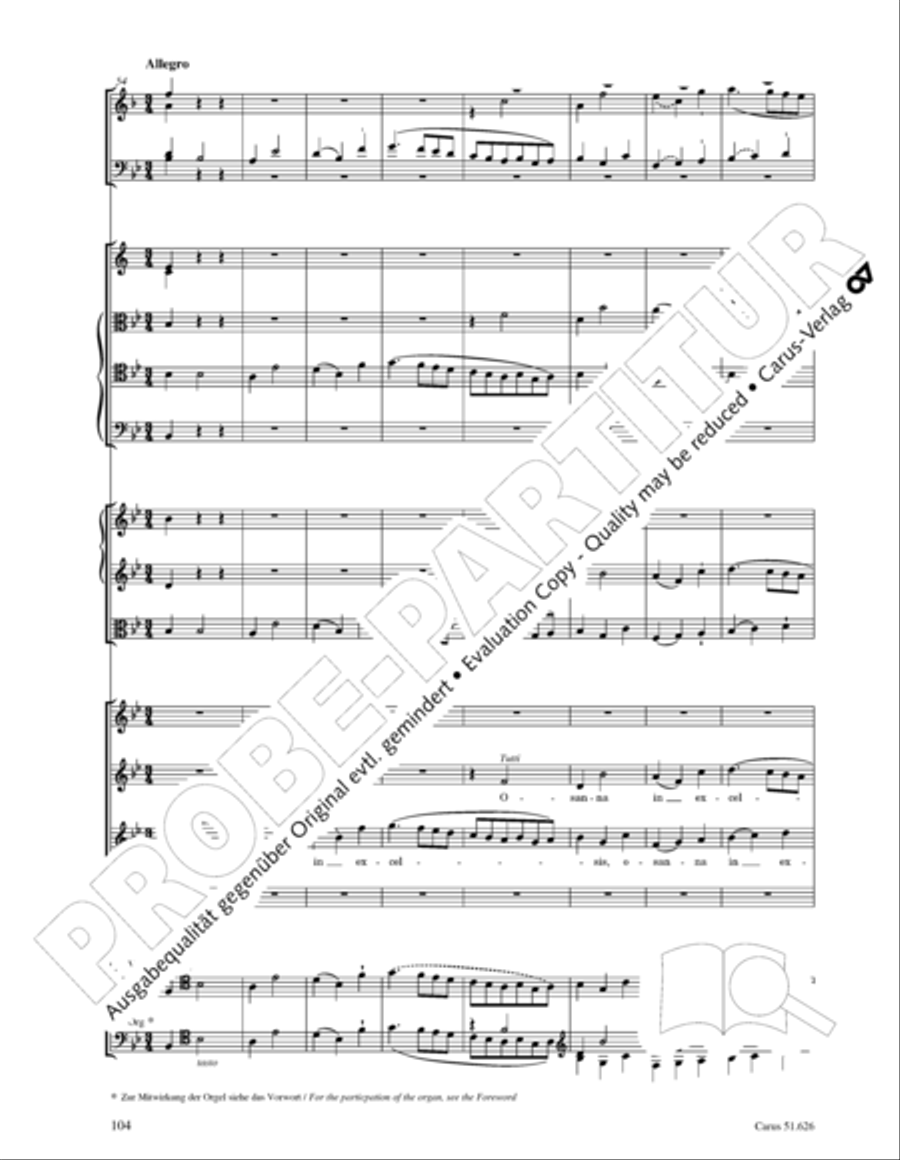 Missa longa in C major (Missa longa in C) 4-Part scores gallery preview page 116