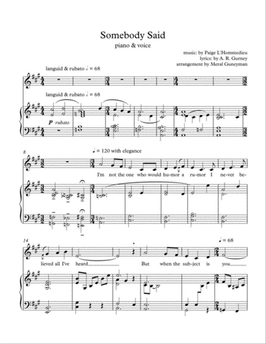 Somebody Said Somebody Said Soprano Voice scores gallery preview page 1