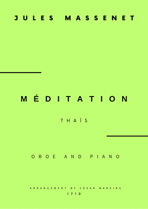 Meditation from Thais - Oboe and Piano (Full Score and Parts)