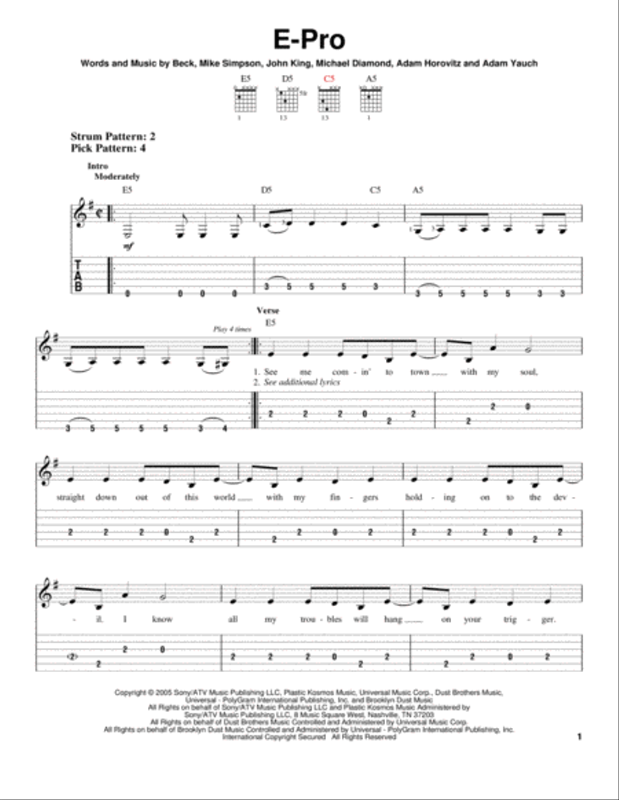 E-Pro Acoustic Guitar scores gallery preview page 1