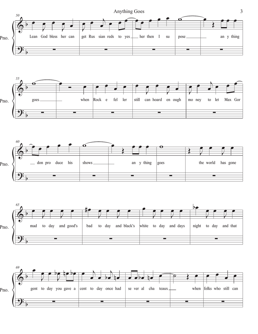 Anything Goes Anything Goes Easy Piano scores gallery preview page 3