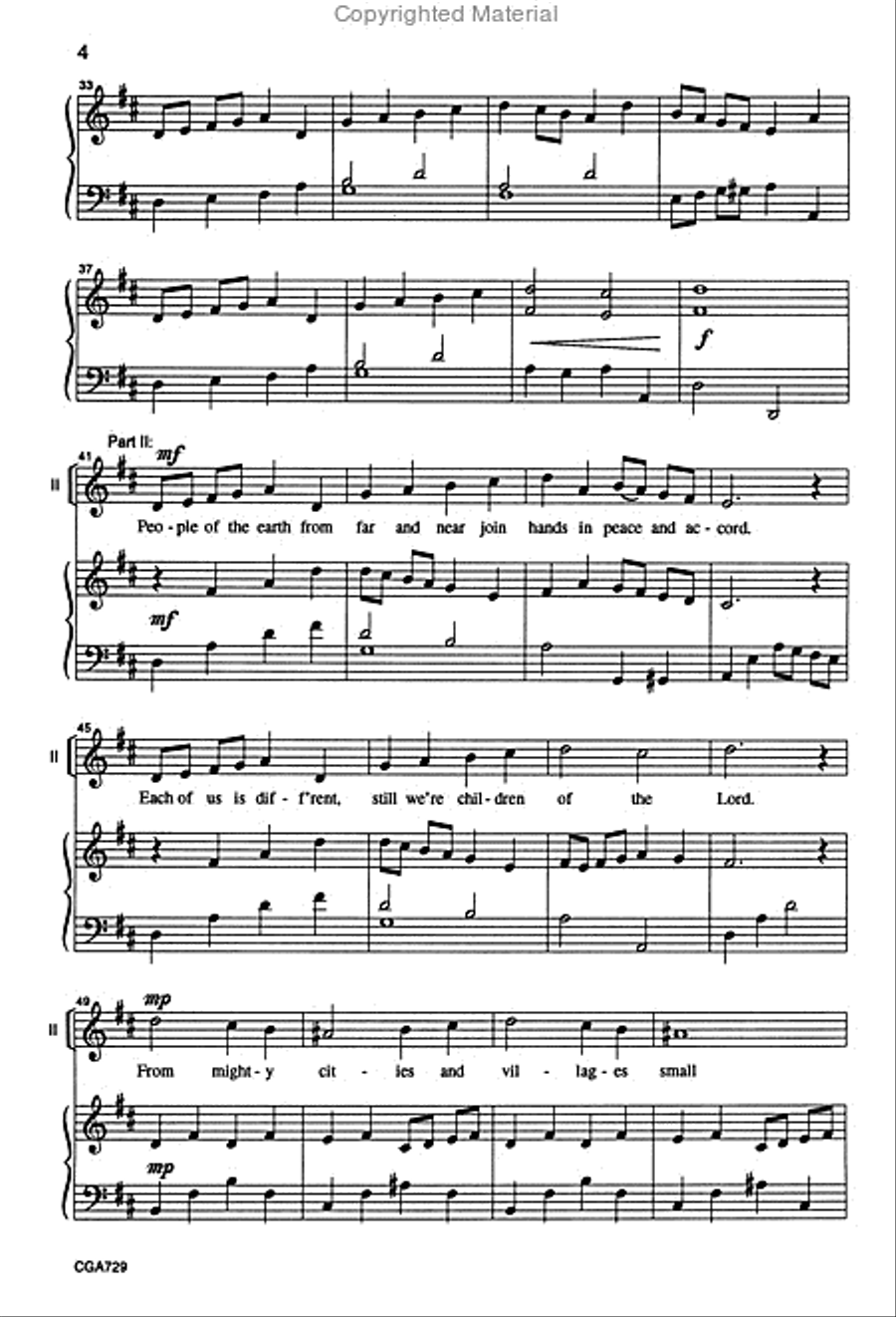 Come, Join Your Hands 2-Part scores gallery preview page 4