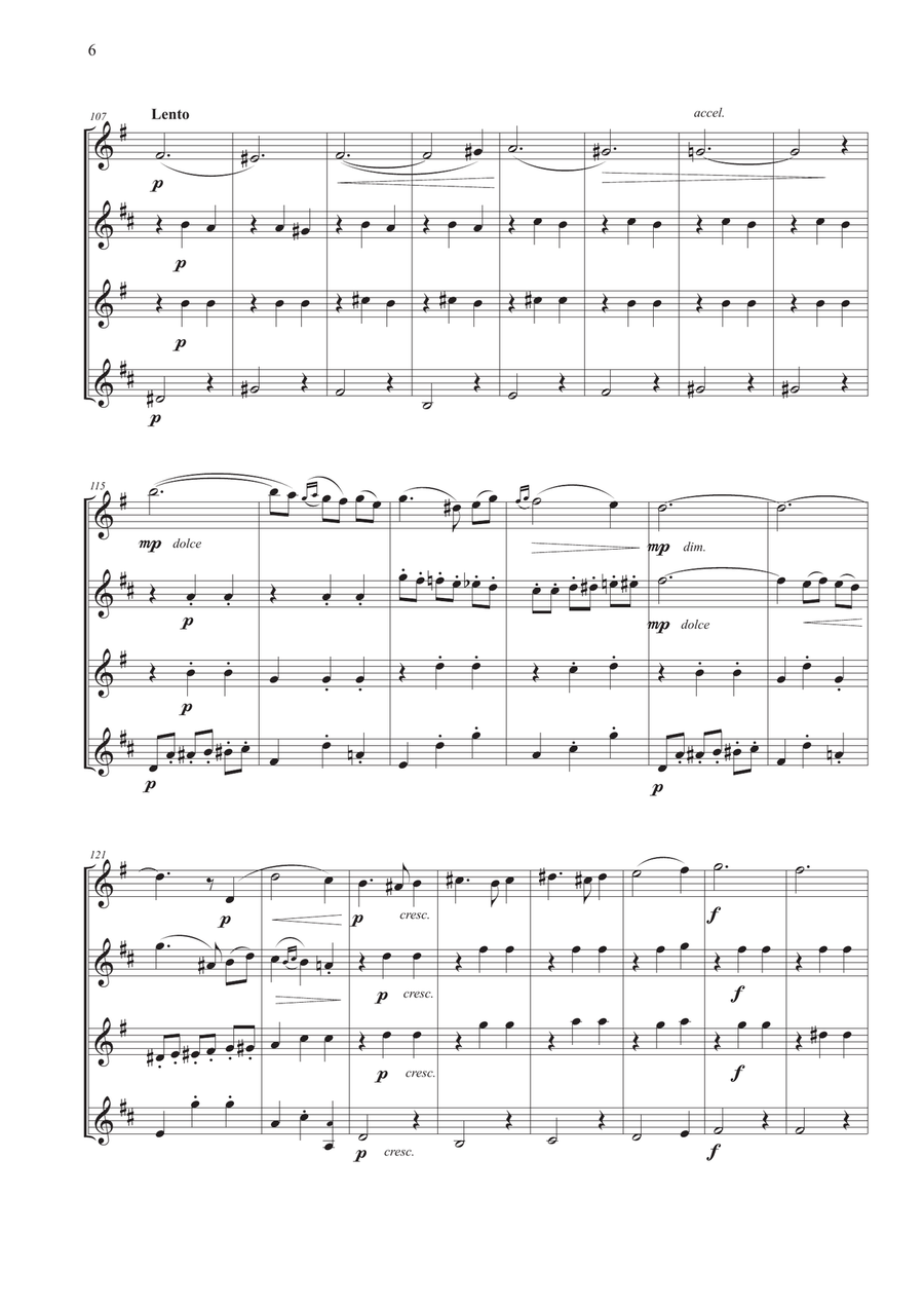 Valse Triste for Saxophone Quartet Saxophone Quartet scores gallery preview page 6