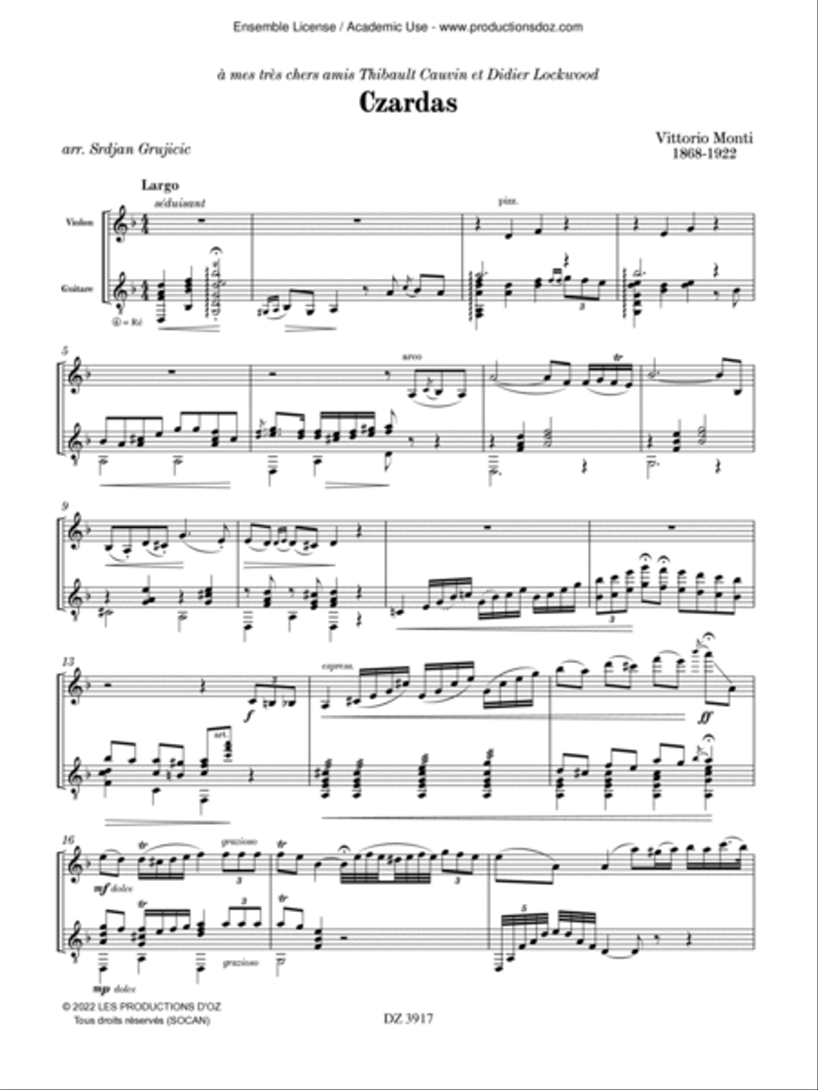 Czardas Czardas Violin scores gallery preview page 3