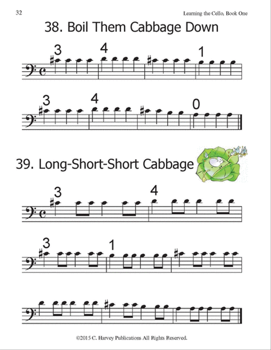 Learning the Cello, Book One Cello scores gallery preview page 3