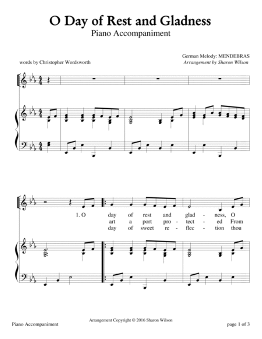 O Day of Rest and Gladness (Sabbath Celebration) High Voice scores gallery preview page 2