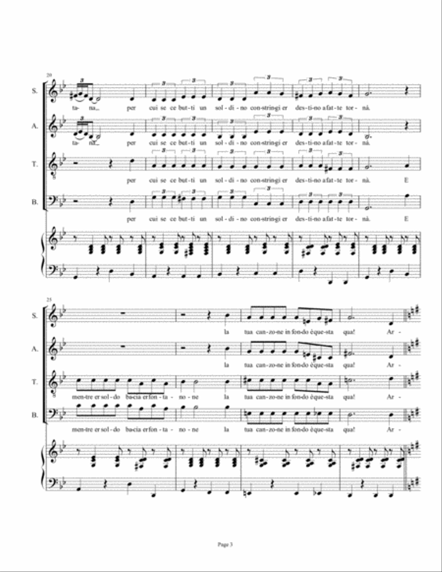 Arrivederci Roma (goodbye To Rome) 4-Part scores gallery preview page 3