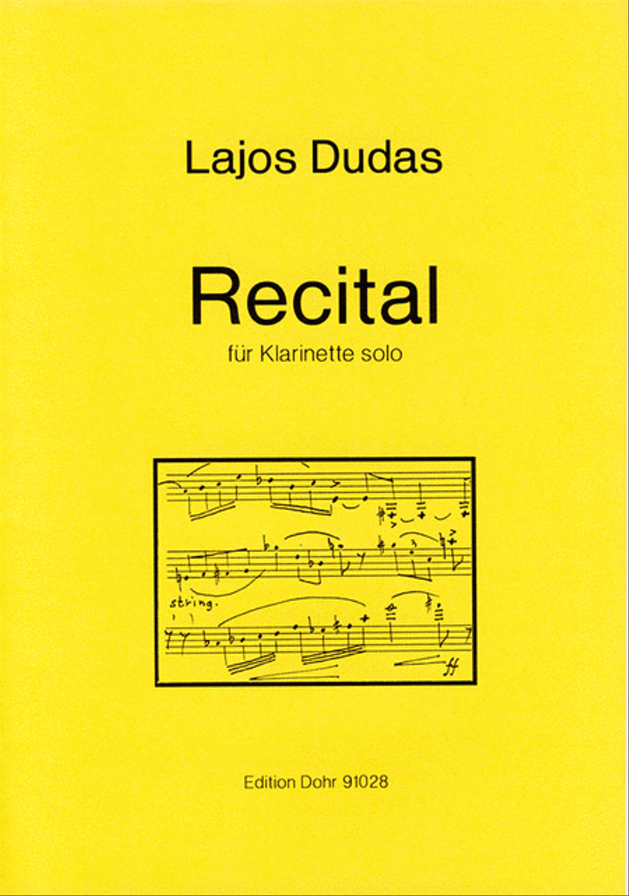 Recital für Klarinette in B (A) solo (1991) Clarinet scores gallery preview page 1