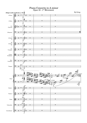 Grieg Opus 16 Piano Concerto in A Minor 1st Movement